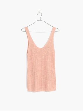 Madewell Pink Knit Sweater Tank Top XXS Sleeveless Scoop Neck Cotton Blend
